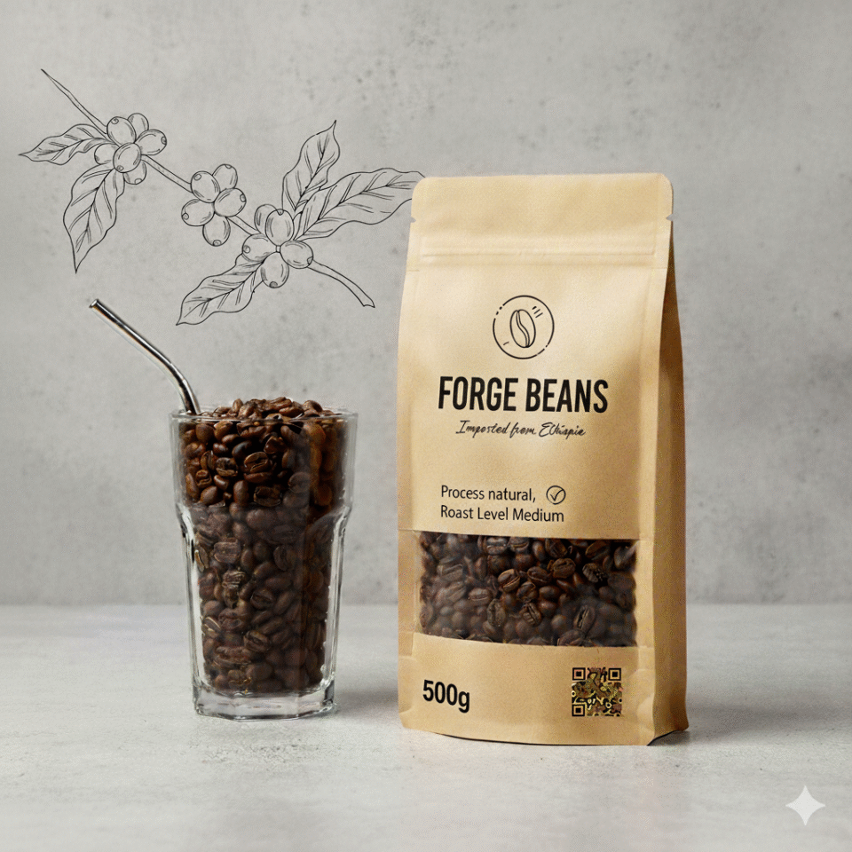 Forge (Ethiopia 100% Arabica) - Medium Roast - Coffee Beans - 500G